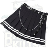 Punk-Inspired Gothic Mini Black Skirt – High Waist A-Line Chic